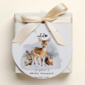 Koude buiten Winter Bos Dieren Sneeuw Bedankjes Labels