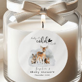 Koude Buiten Winter Bosdieren Baby Shower Ronde Sticker