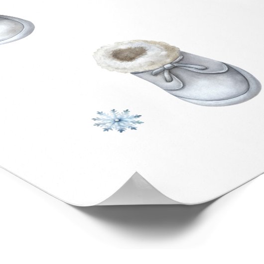 Koude buiten winterkleding Baby shower Welkom Poster (Hoek)