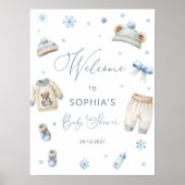 Koude buiten winterkleding Baby shower Welkom Poster (Voorkant)