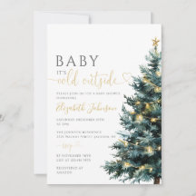 Koude Buitenfoto QR-code Christmas Baby Shower