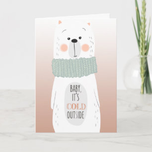 Koude buitenkant / Hou je warm - Fun Kerstmis Kaar Feestdagen Kaart