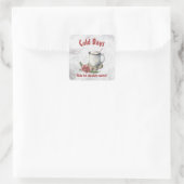 Koude dagen maken warme chocolade-zoetstof vierkante sticker (Tas)