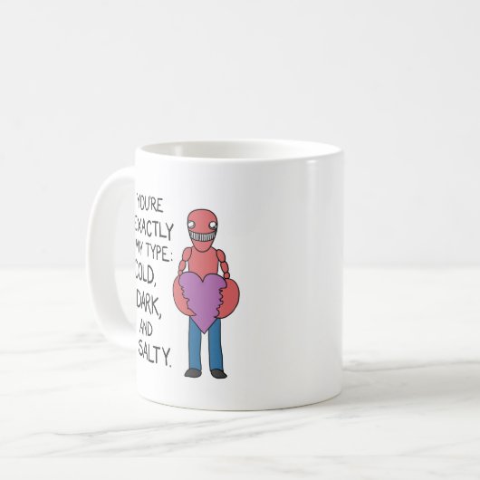 Koude, donkere en zoute Mok (Voorkant links)