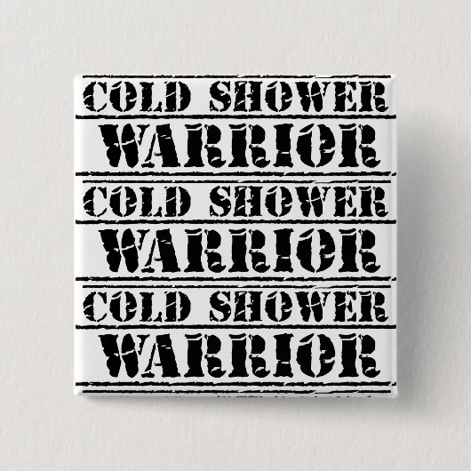 Koude Douche Warrior Vierkant Badge Vierkante Button 5,1 Cm (Voorkant)