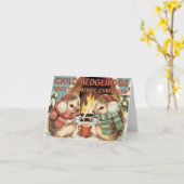 Koude egel Kerstmis Kaart (Gele Bloem)