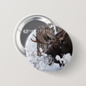 Koude Eland Ronde Button 5,7 Cm (Voorkant /achterkant)