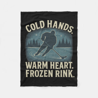 Koude handen warm hart bevroren baan – IJshockey w Fleece Deken