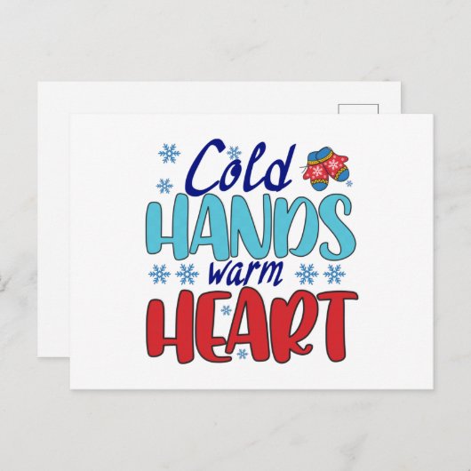 Koude handen warm hart briefkaart (Voorkant / Achterkant)