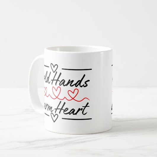 Koude Handen Warm Hart - Massagetherapie / Verplee Koffiemok (Voorkant links)