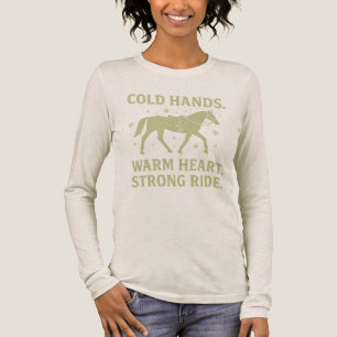 Koude Handen Warm Hart Sterke Rit Paard Lange Mouw Tri-Blend Shirt