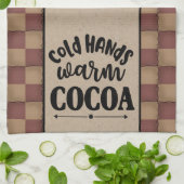 Koude handen warme cacao - primitieve stijl theedoek (Gevouwen)