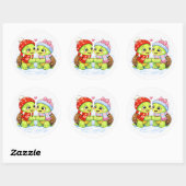Koude handen, warme harten ronde sticker (Vel)