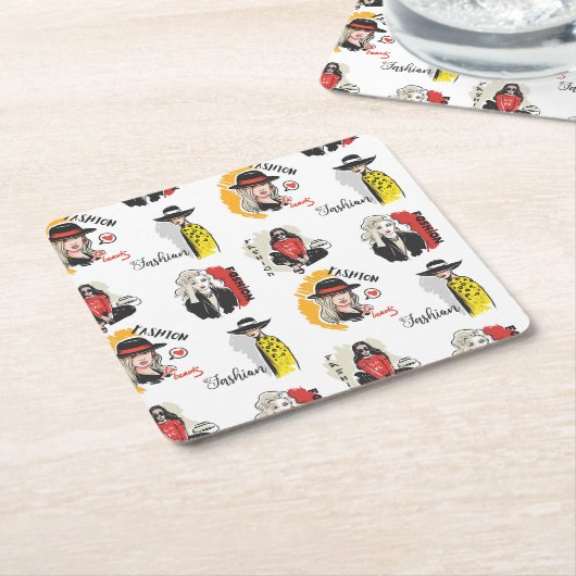 Koude handtekeningen van de Mode van vrouwen Kartonnen Onderzetters (Schuin)