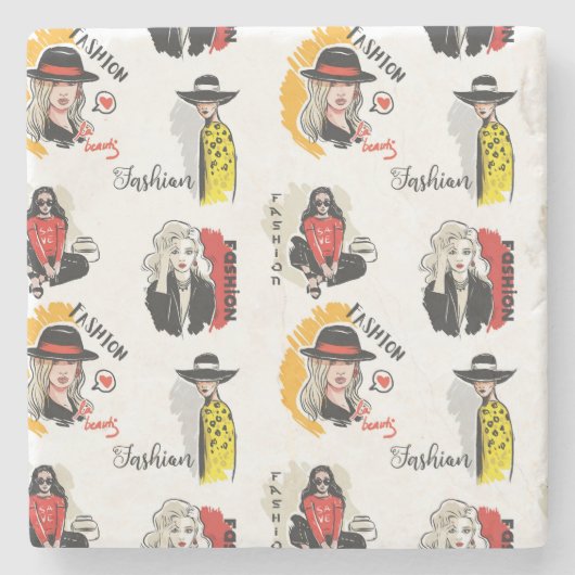 Koude handtekeningen van de Mode van vrouwen Stenen Onderzetter (Voorkant)