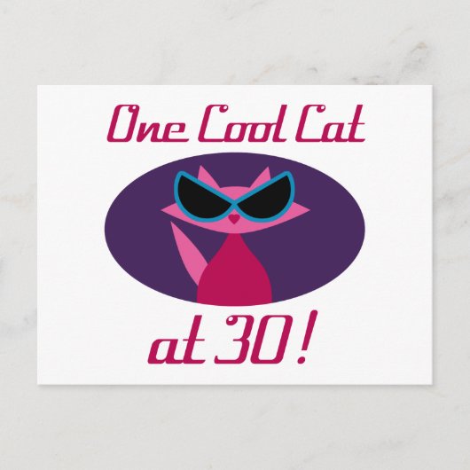Koude kat 30e verjaardag briefkaart (Voorkant)