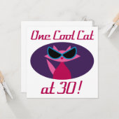 Koude kat 30e verjaardag kaart (Voorkant / Achterkant in situ)