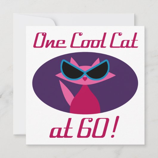Koude kat 60e verjaardag kaart (Voorkant)
