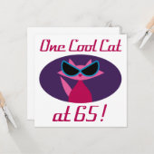 Koude kat 65e verjaardag kaart (Voorkant / Achterkant in situ)