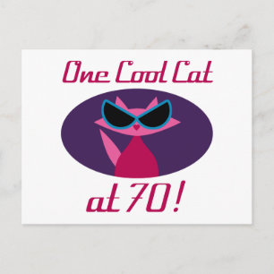 Koude kat 70e verjaardag briefkaart