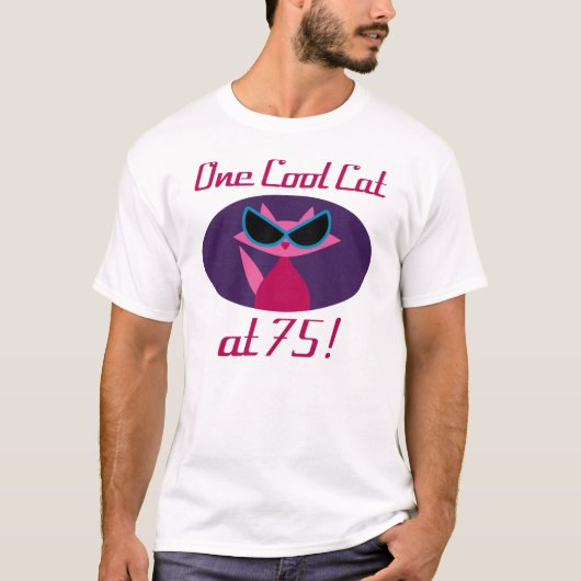 Koude kat 75e verjaardag t-shirt (Voorkant)