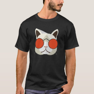 Koude kat in zonnebrillen t-shirt