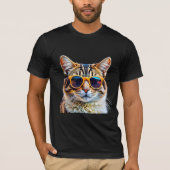 Koude kat in zonnebrillen t-shirt (Voorkant)