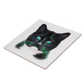 Koude kat met Turquoise Eyes Tegeltje (Zijkant)