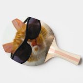 Koude kat met zonnebril Pongpeddel Tafeltennisbatje (Zijkant)