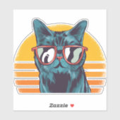 Koude kat met zonnebril sticker (Vel)
