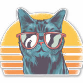 Koude kat met zonnebril sticker (Voorkant)