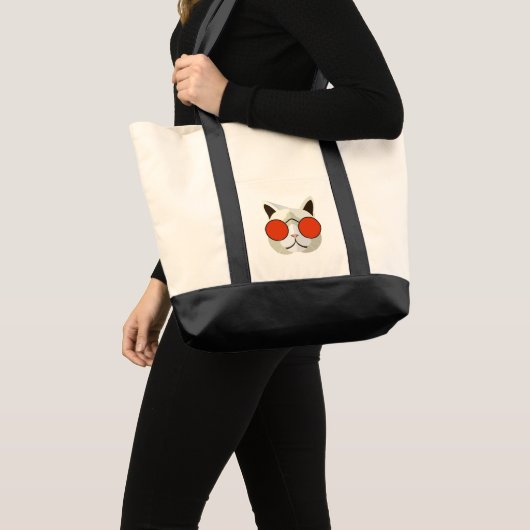 Koude kat met zonnebril tote bag (Voorkant (product))
