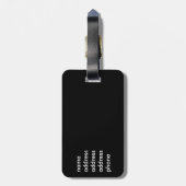 Koude kat met zwarte zonnebril bagagelabel (Achterkant verticaal)