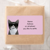 Koude kat met zwarte zonnebril etiket (Insitu)