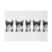 Koude kat met zwarte zonnebril uitnodigingen wikkel (Achterkant Voorbeeld)