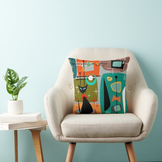 Koude kat midden midden midden moderne stijlbehuiz kussen (Stoel)