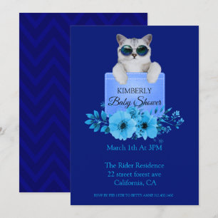 Koude kat op het zakje Baby shower Kaart