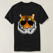 Koude kat tijger met zonnescherm t-shirt (Design voorkant)