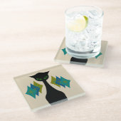 Koude kat uit de middeleeuwen Moderne glazen Onder Glazen Onderzetter (Schuin)