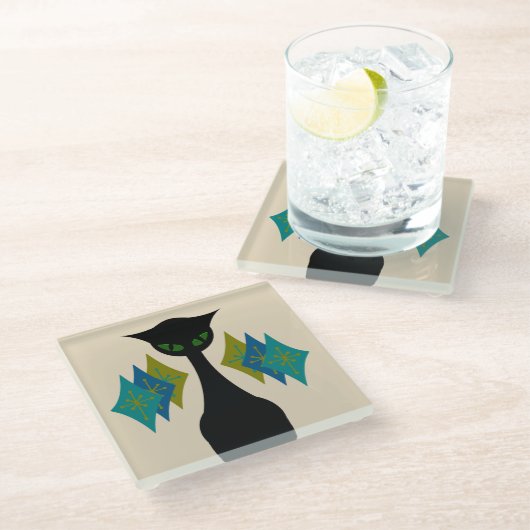 Koude kat uit de middeleeuwen Moderne glazen Onder Glazen Onderzetter (Schuin)