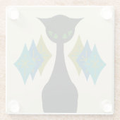 Koude kat uit de middeleeuwen Moderne glazen Onder Glazen Onderzetter (Achterkant)