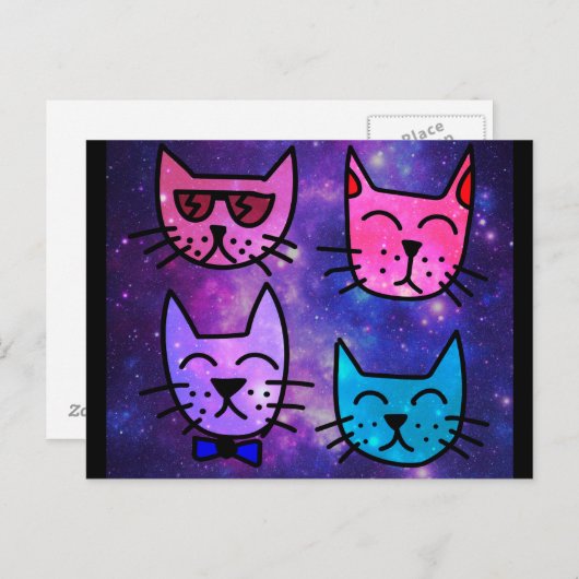 Koude katvlakken op een ruimteachtergrond briefkaart (Voorkant / Achterkant)