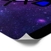 Koude katvlakken op een ruimteachtergrond poster (Hoek)