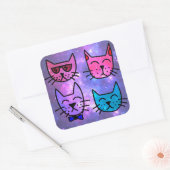 Koude katvlakken op een ruimteachtergrond vierkante sticker (Envelop)