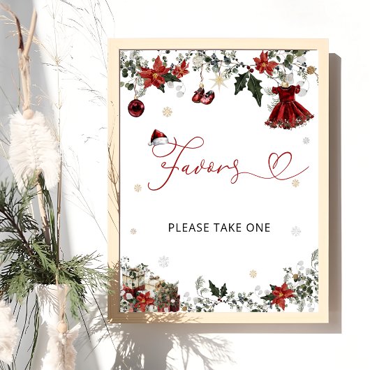 Koude Kerst Buiten Meisje Baby Shower Favoren Poster