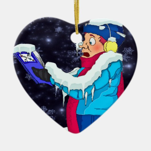 Koude Kerstliederen Zingende Persoon Ornament (Voorkant)