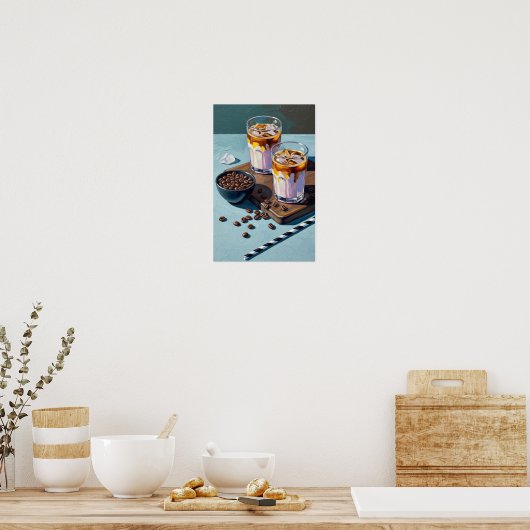 Koude koffie break muur kunst poster (Keuken)