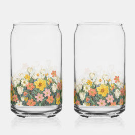koude koffie glazen fles met bloemen