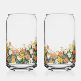 koude koffie glazen fles met bloemen
