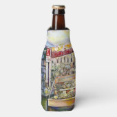 Koude koffie in een warme delicatessenwinkel flesjeskoeler (Fles Voorkant)